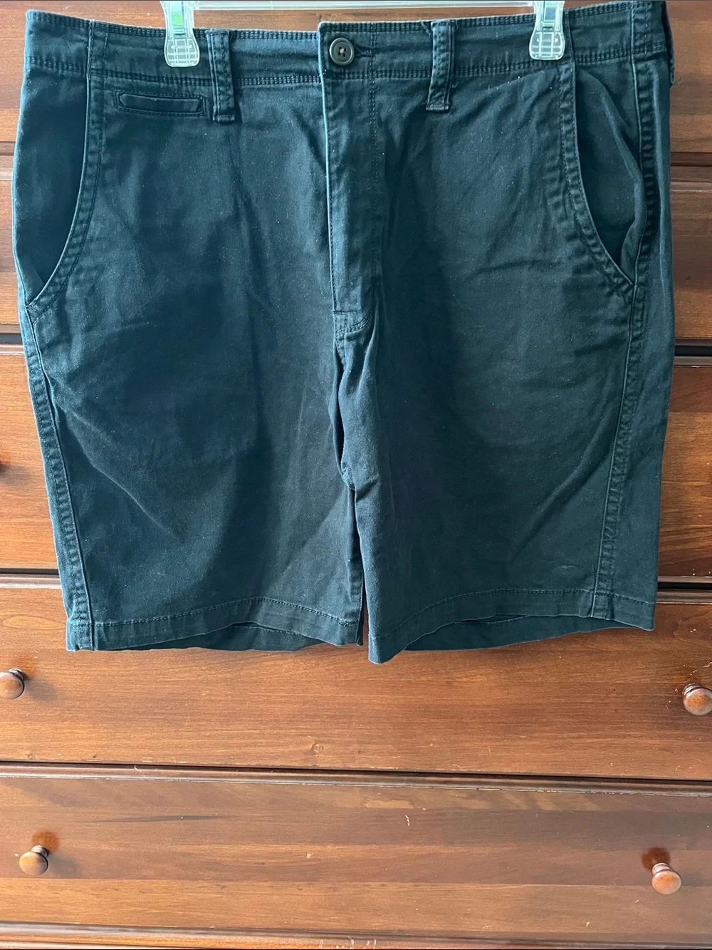 Arizona Jean Company Black Flat-Front Cotton Shorts